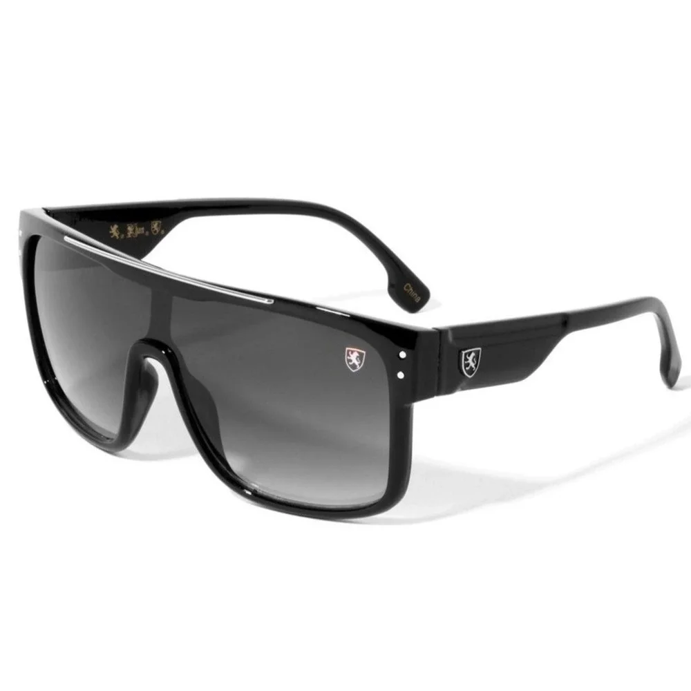 Men Sunglasses Flat Top Fashion Black Gradient Lens Street Wear Trendy Gafas Hot